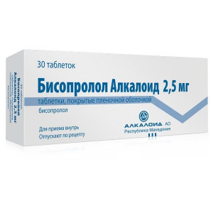 БИСОПРОЛОЛ АЛКАЛОИД 2,5МГ. №30 ТАБ. П/П/О /АЛКАЛОИД/