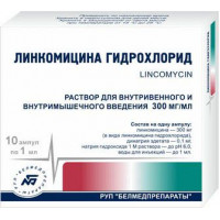 ЛИНКОМИЦИНА Г/Х 300МГ/МЛ. 1МЛ. №10 Р-Р Д/В/В,В/М АМП. /БЕЛМЕДПРЕПАРАТЫ/